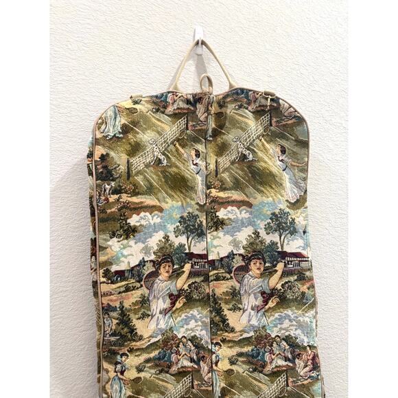 Vintage Talon Tapestry Zippered Garment Bag Luggage Cottage Core Feminine - Picture 2 of 10